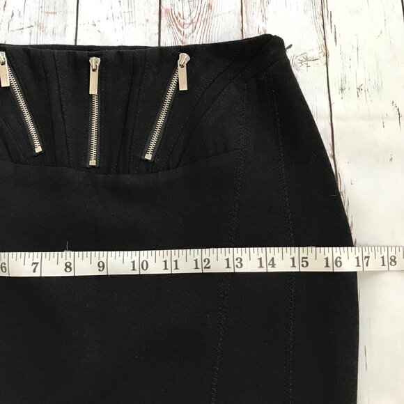 Karen Millen Black Zipper Pencil Skirt  Size 4 - Picture 9 of 9